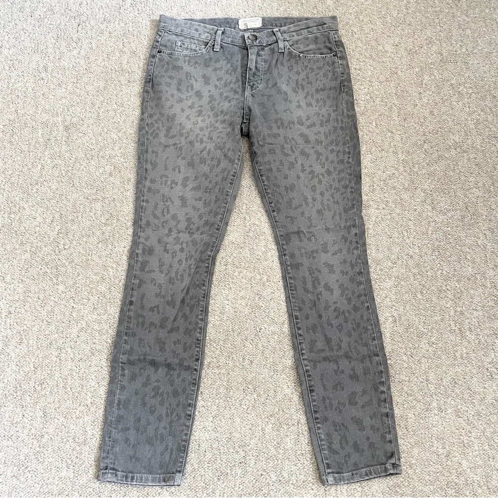 Current Elliott size 30 The Ankle Skinny Grey Leopard Skinny Jeans
